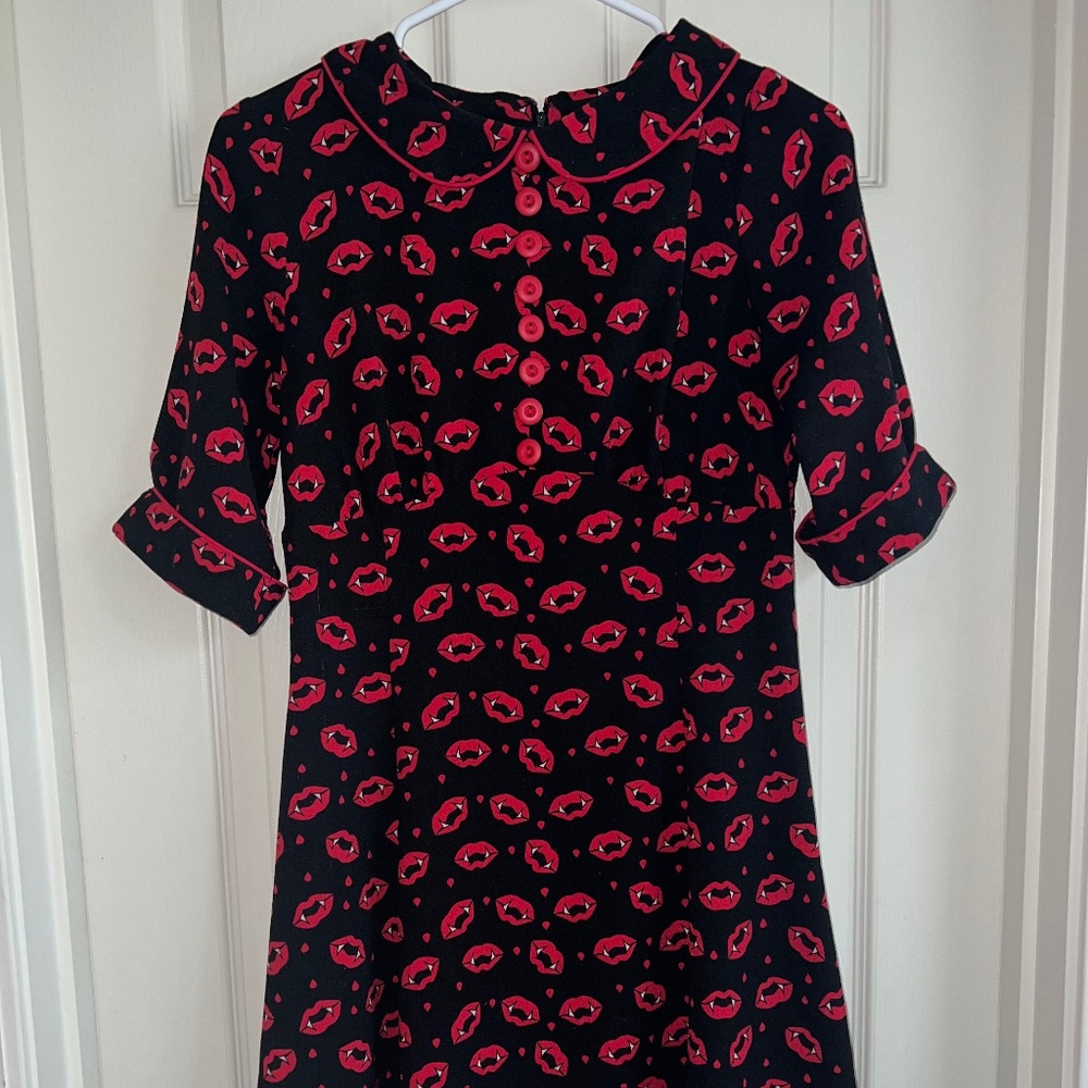 Hell bunny Vampire Teeth Lips Dress